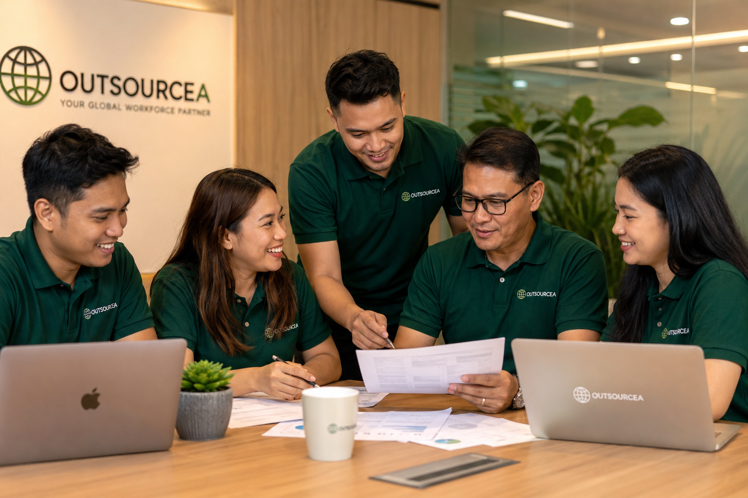 Outsourcea team at work